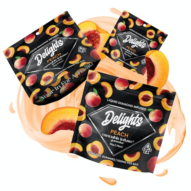 Photograph of product: Peach | 100MG Liquid Diamond Gummies
