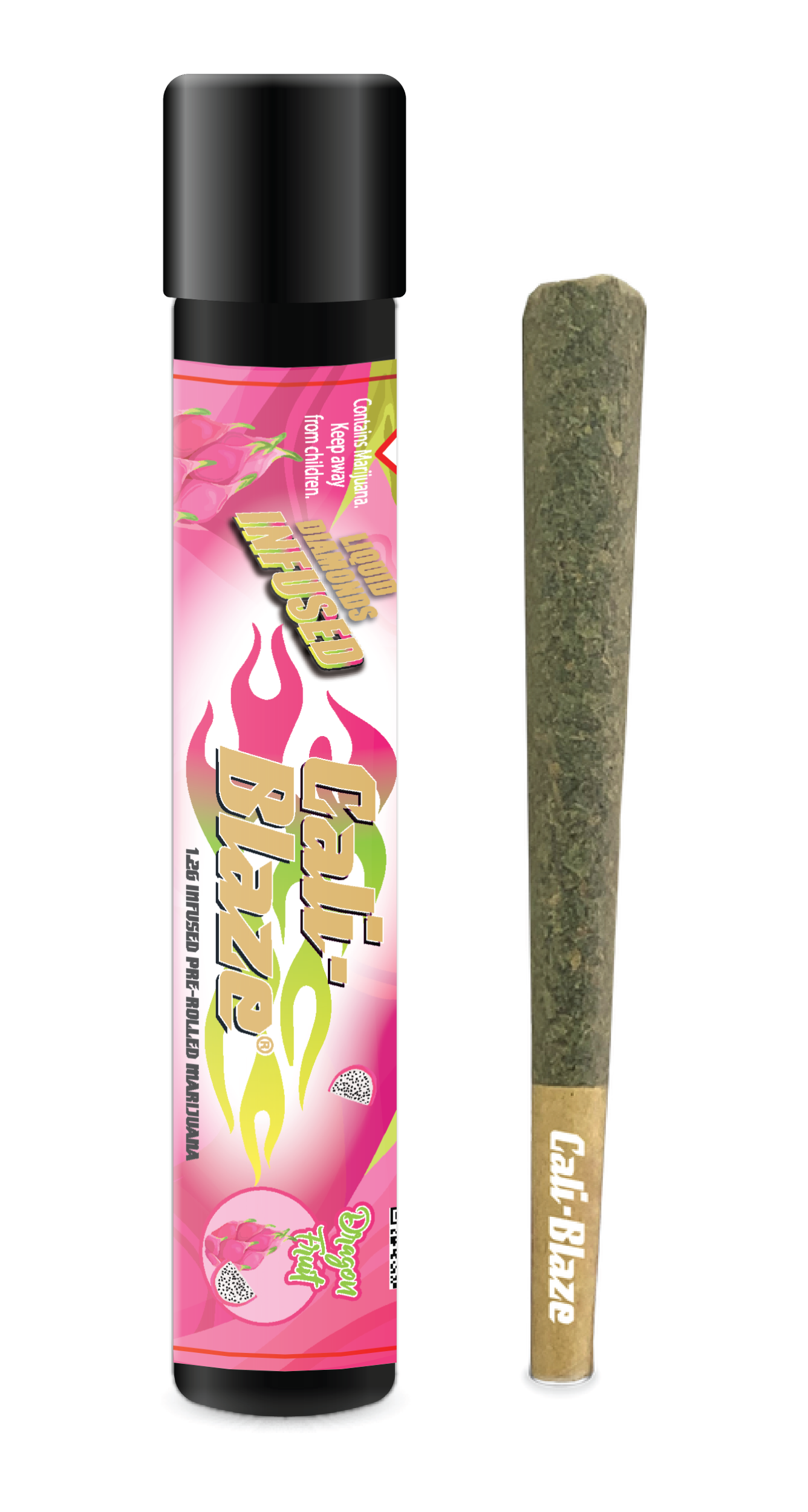 Photograph of product: Cali Blaze Dragon Fruit Diamond Infused Joint 1.2g