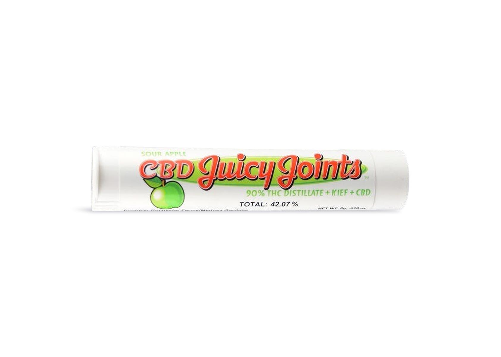 Photograph of product: Sour Apple CBD Infused Pre-Roll | 0.8g