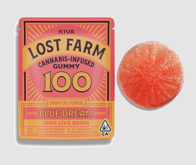 Photograph of product: KIVA Lost Farm Tropical Gummy ( 1 X 100mg)