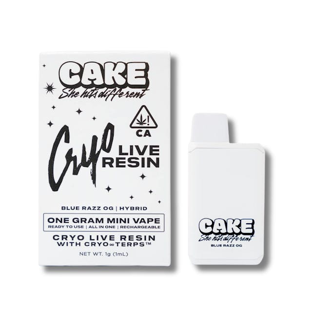 Photograph of product: Blue Razz OG Live Resin 1g AIO - 