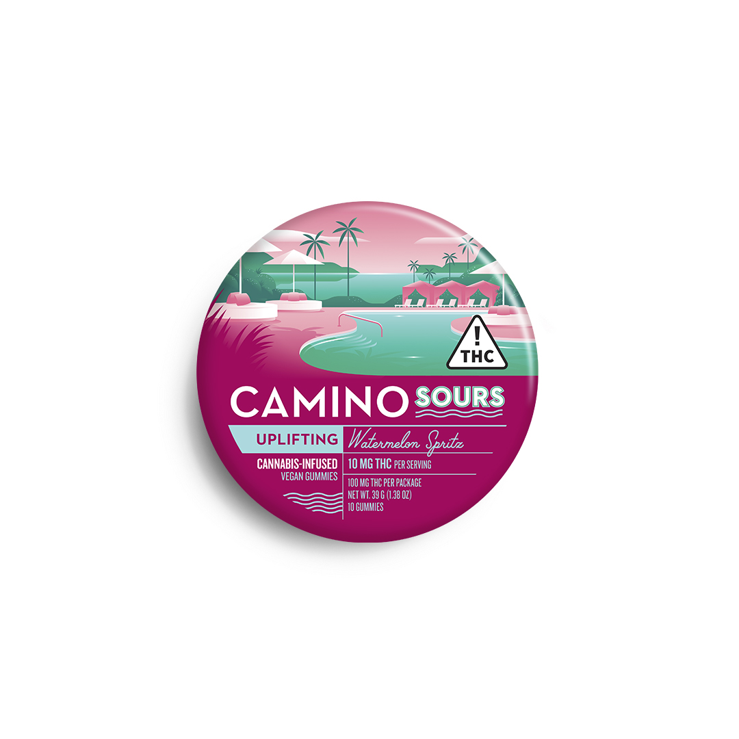 Photograph of product: Camino Sours Watermelon Spritz Vegan Gummies 10mg 10pk