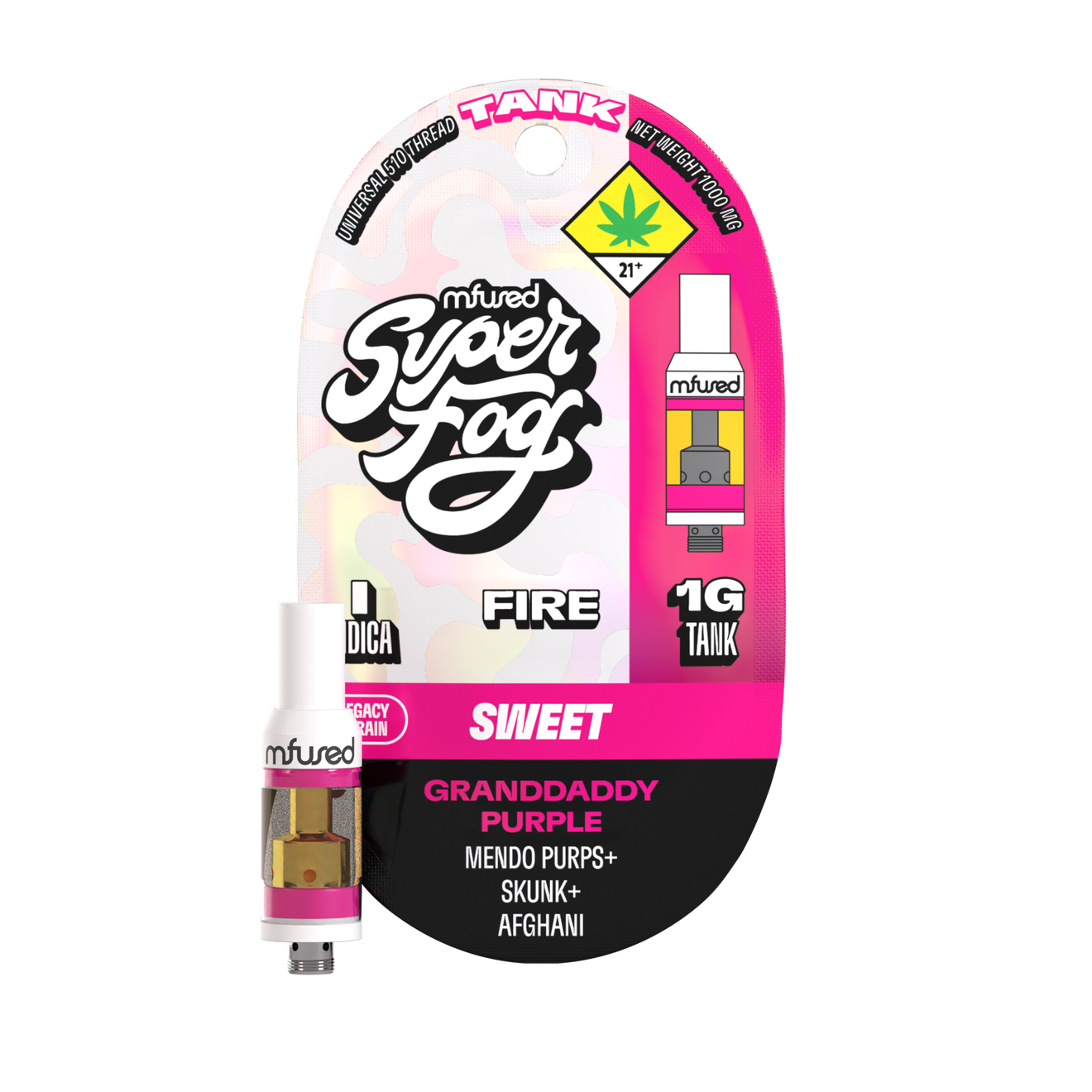 Photograph of product: MFUSED - Cartridge - Granddaddy Purple Fire Tank