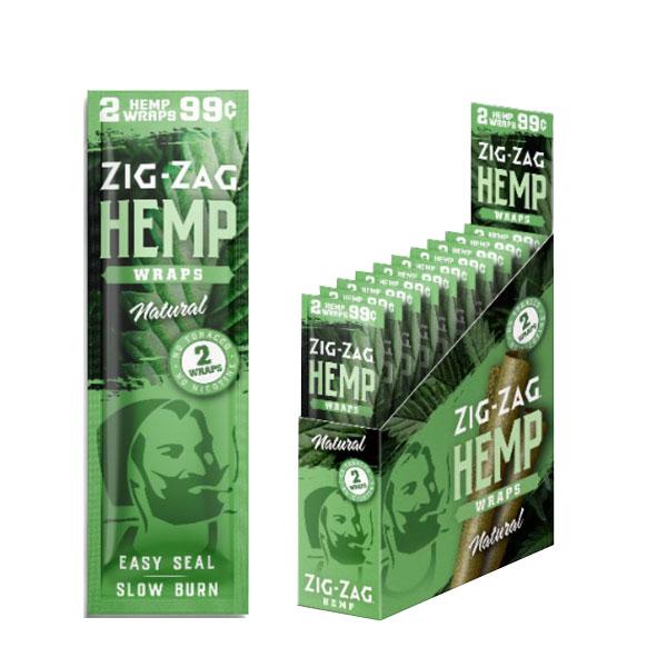 Photograph of product: Zig-Zag Natural Hemp Wraps | 2 Pack