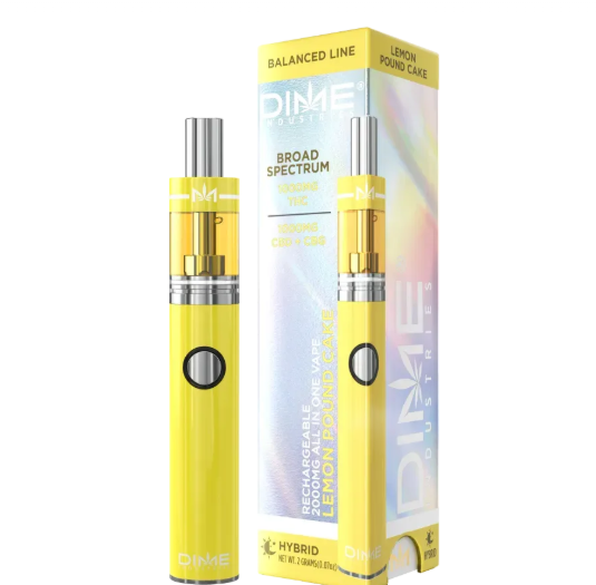 Photograph of product: DIME 1:1:1 Lemon Pound Cake 2g Disposable (TH-oui:CBD:CBG)