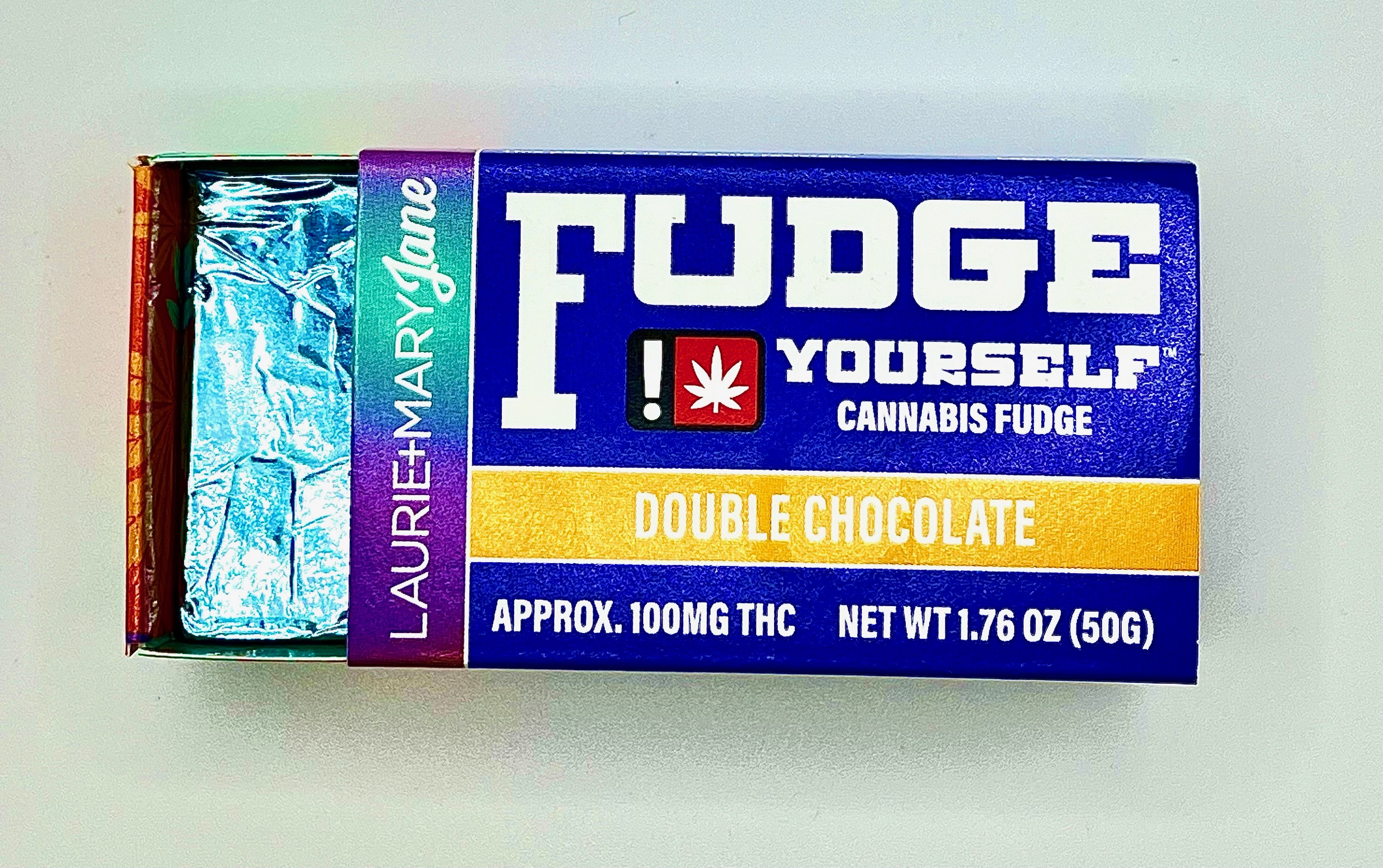 Photograph of product: Laurie & Mary Jane | Double Chocolate | TH-oui | Full Spectrum | 100MG Edible Fudge