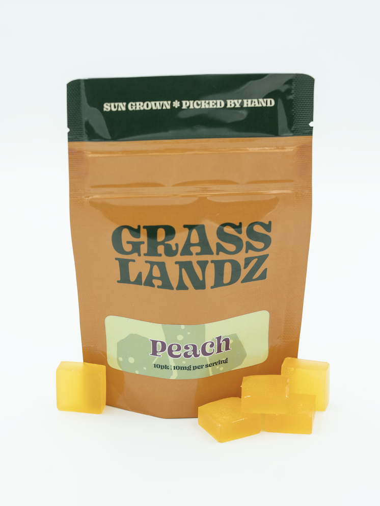 Photograph of product: Grasslandz Peach Gummies - 100mg TH-oui