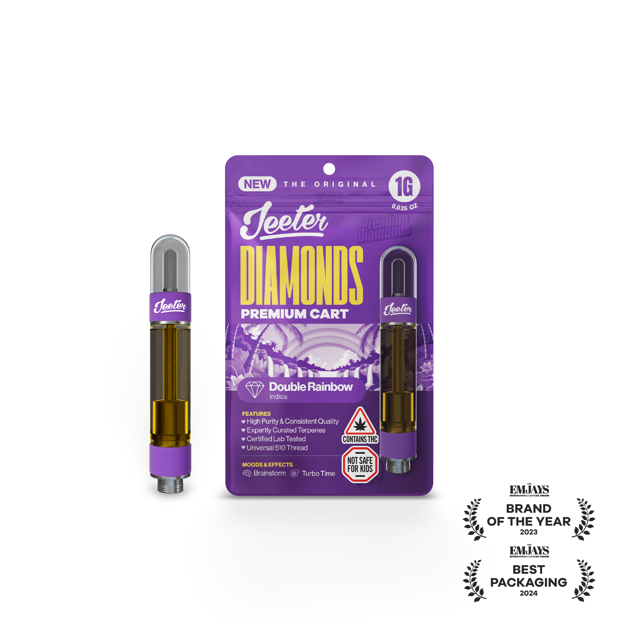 Photograph of product: Double Rainbow Diamond Vape Cartridge 1000mg (I)