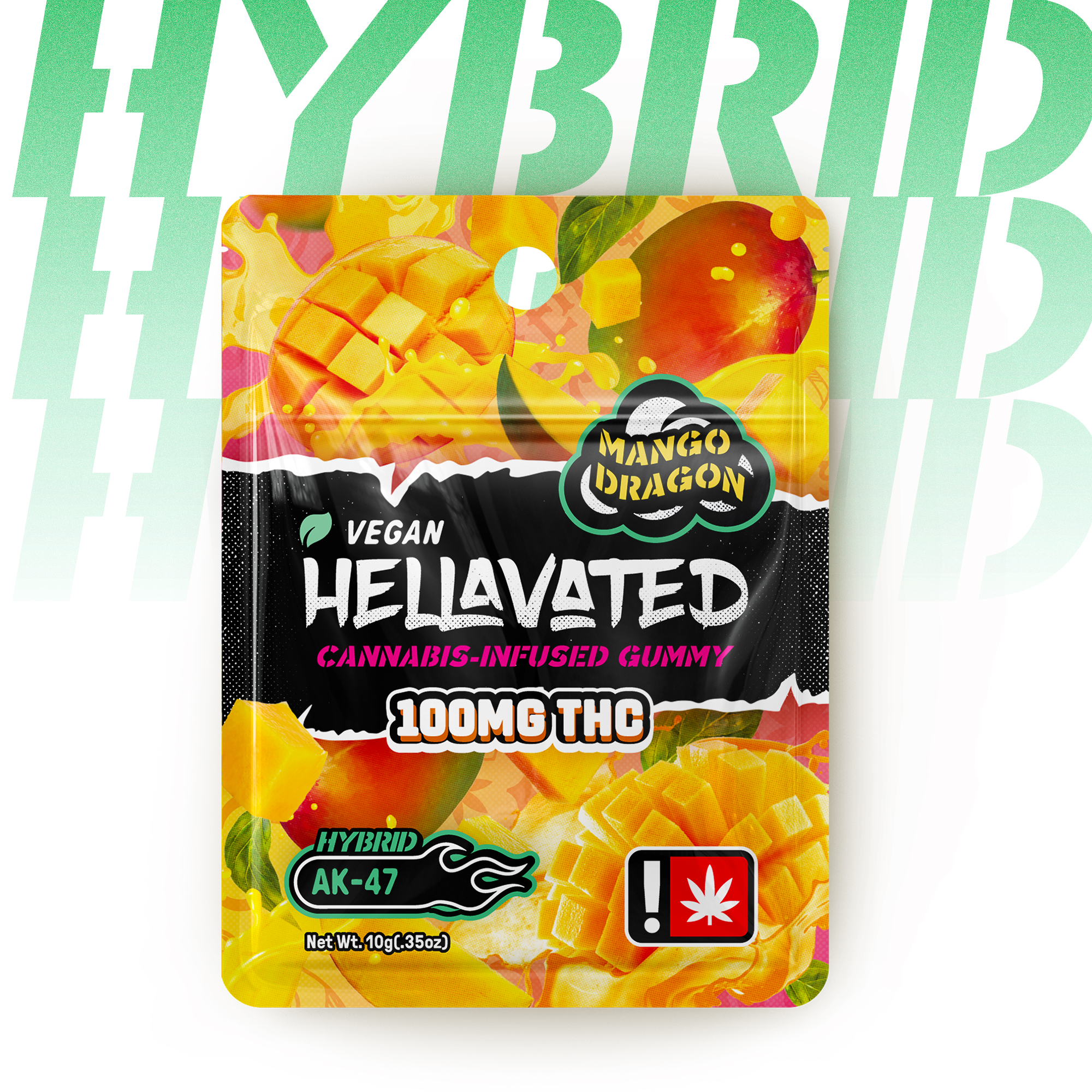 Photograph of product: Hellavated 100mg Spicy  Mango  Gummy