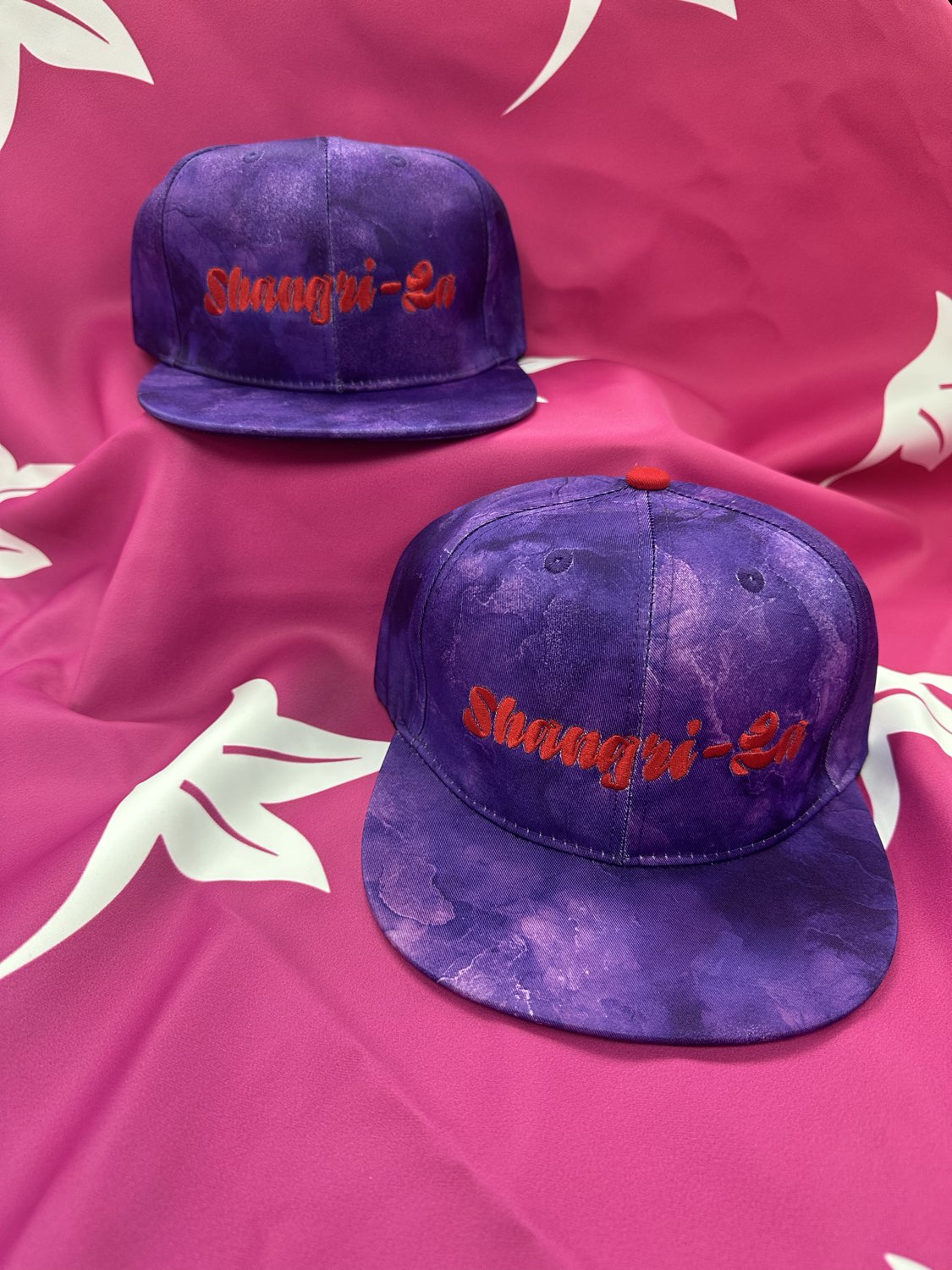 Photograph of product: Shangri-La Purple Swirl Script Snapback/Flat Bill Hat