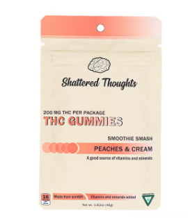 Photograph of product: Shattered Thoughts - 200mg Gummies - Peaches & Cream
