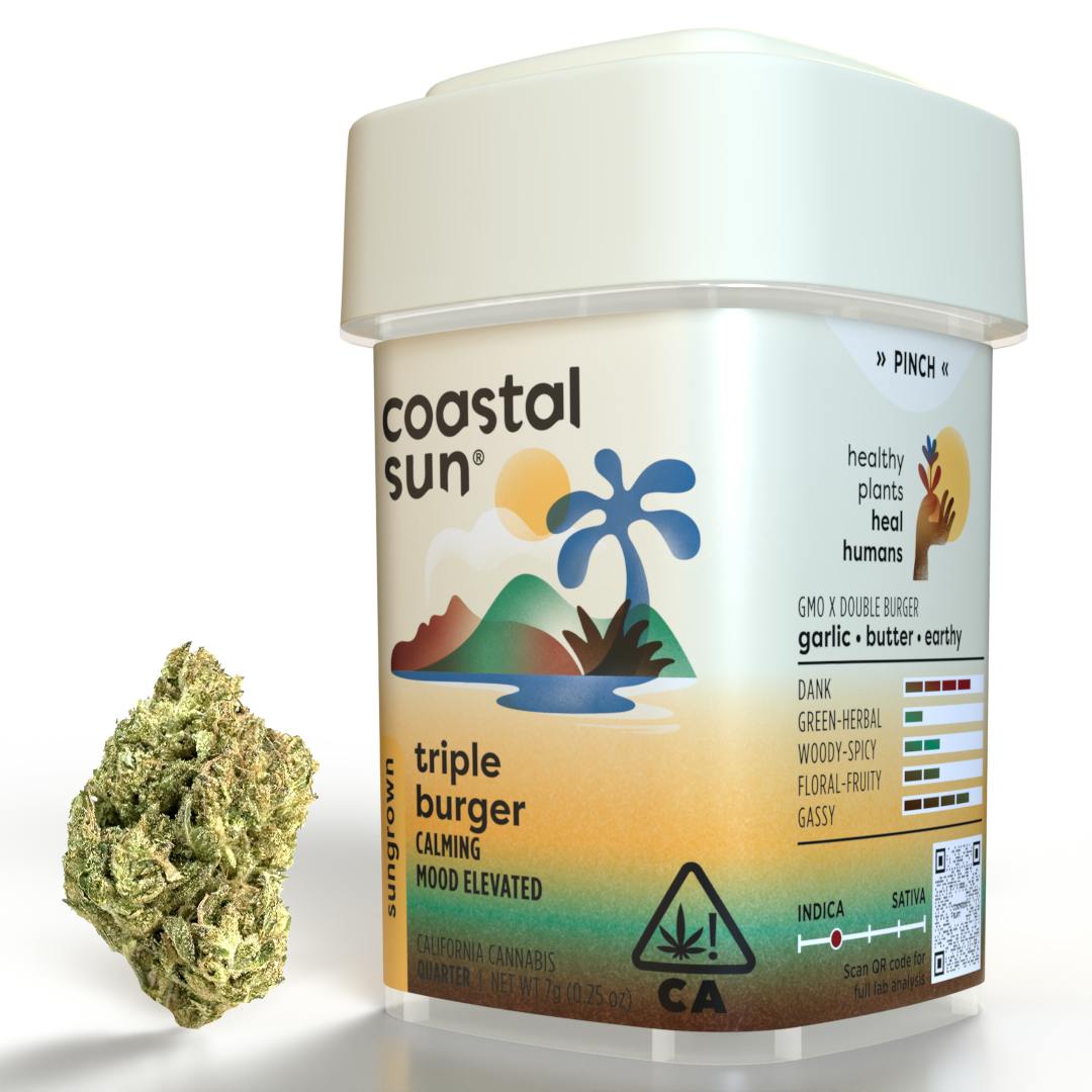 Photograph of product: Coastal Sun - Sun Grown Flower 7g - Triple Burger (I/H)