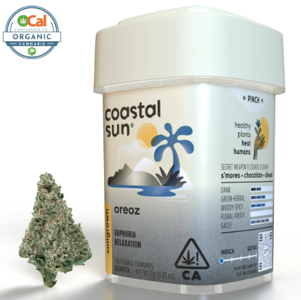 Photograph of product: Coastal Sun Sungrown Flower 7g Quarter - Oreoz (I)