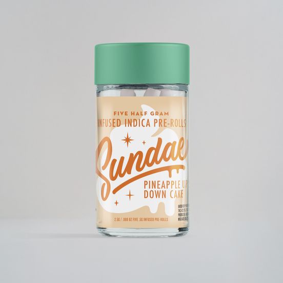 Photograph of product: Sundae - Pineapple Upside Down Cake 5pk Infused Pre Rolls 2.5g - 