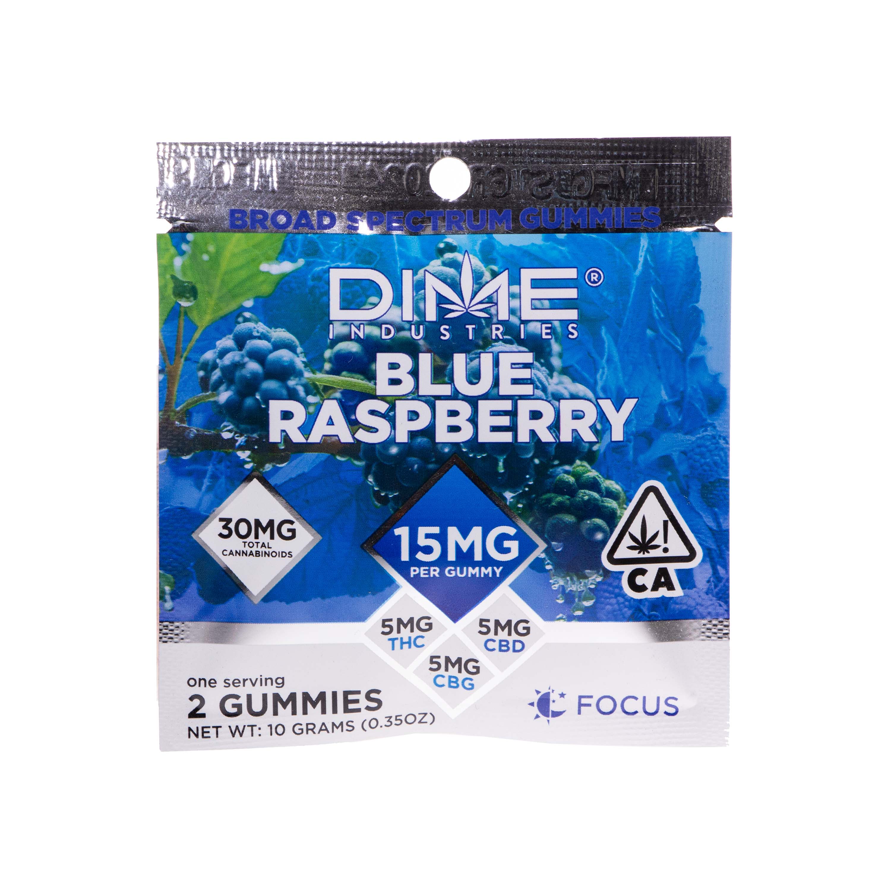 Photograph of product: Dime Industries | Blue Raspberry Gummies 2 Pack (30 mg Total)