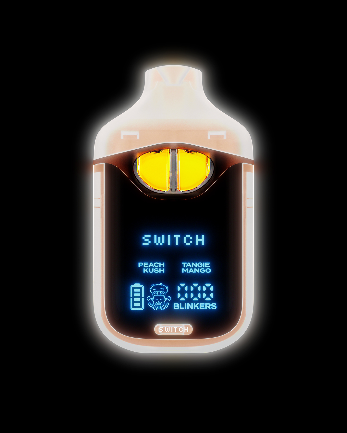 Photograph of product: Peach Kush x Tangie Mango Liquid Live Diamonds Disposable Dual Chamber Vape