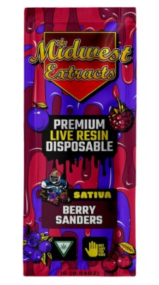 Photograph of product: MIDWEST EXTRACTS | BERRY SANDERS - LIVE RESIN DISPOSABLE Oui'd-HYBRID