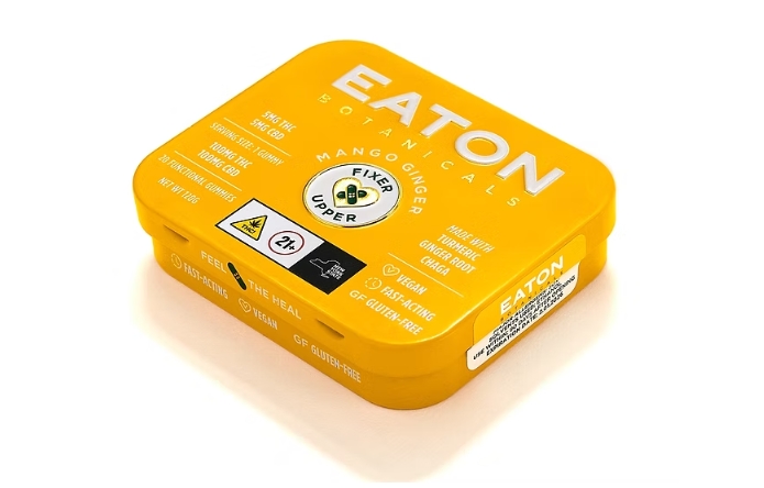 Photograph of product: Eaton | Mango Ginger Fixer Upper | 1:1 CBD + Adaptogen Enhanced Gummies | 100mg