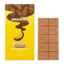 Photograph of product: Dreamland | Milk Chocolate Banana Bar 100mg
