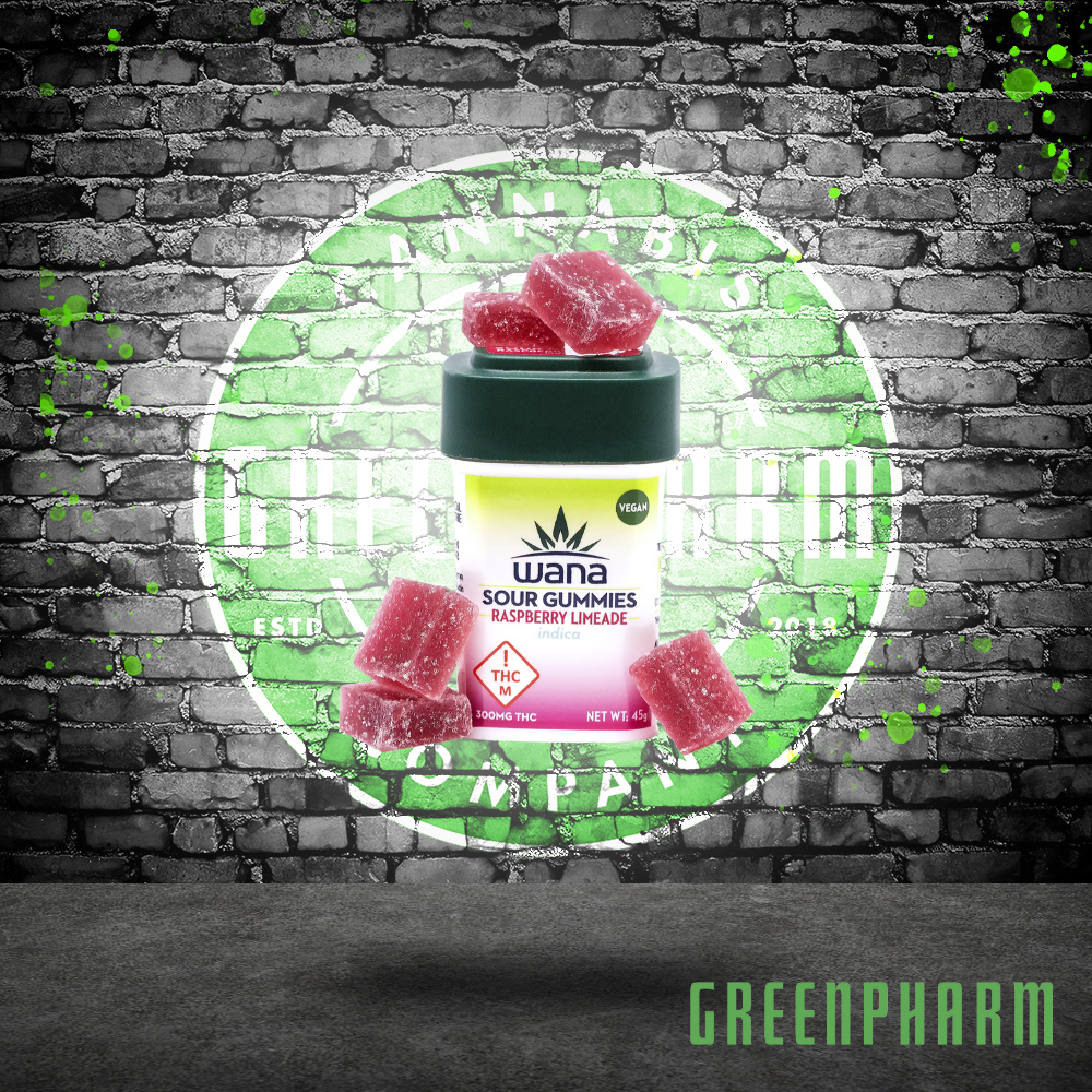 Photograph of product: Wana Raspberry Limeade Gummies 200mg