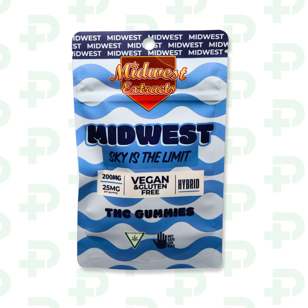 Photograph of product: Midwest Extracts 200mg Gummies - Sky Is The Limit