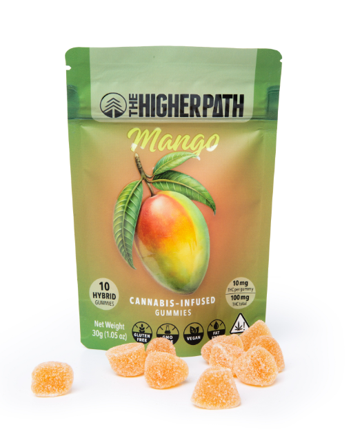Photograph of product: $16 MANGO 10MG GUMMY 10 PACK