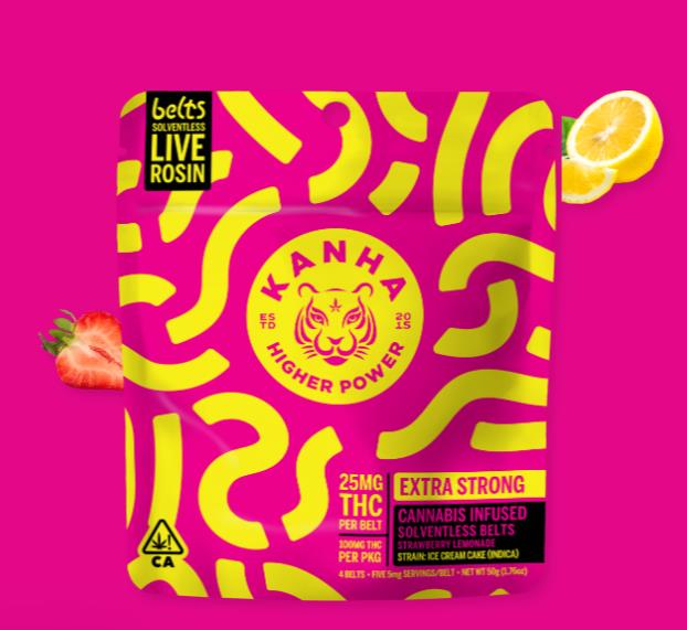 Photograph of product: Live Rosin Sour Belts - Strawberry Lemonade