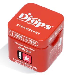 Photograph of product: Drops Edibles - Strawberry - 1 CBD:4 TH-oui 2-pack (100mg)