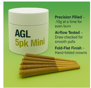 Photograph of product: White Durban Preroll Minis | T20.94% | 00762 | (0.4gx5)2g