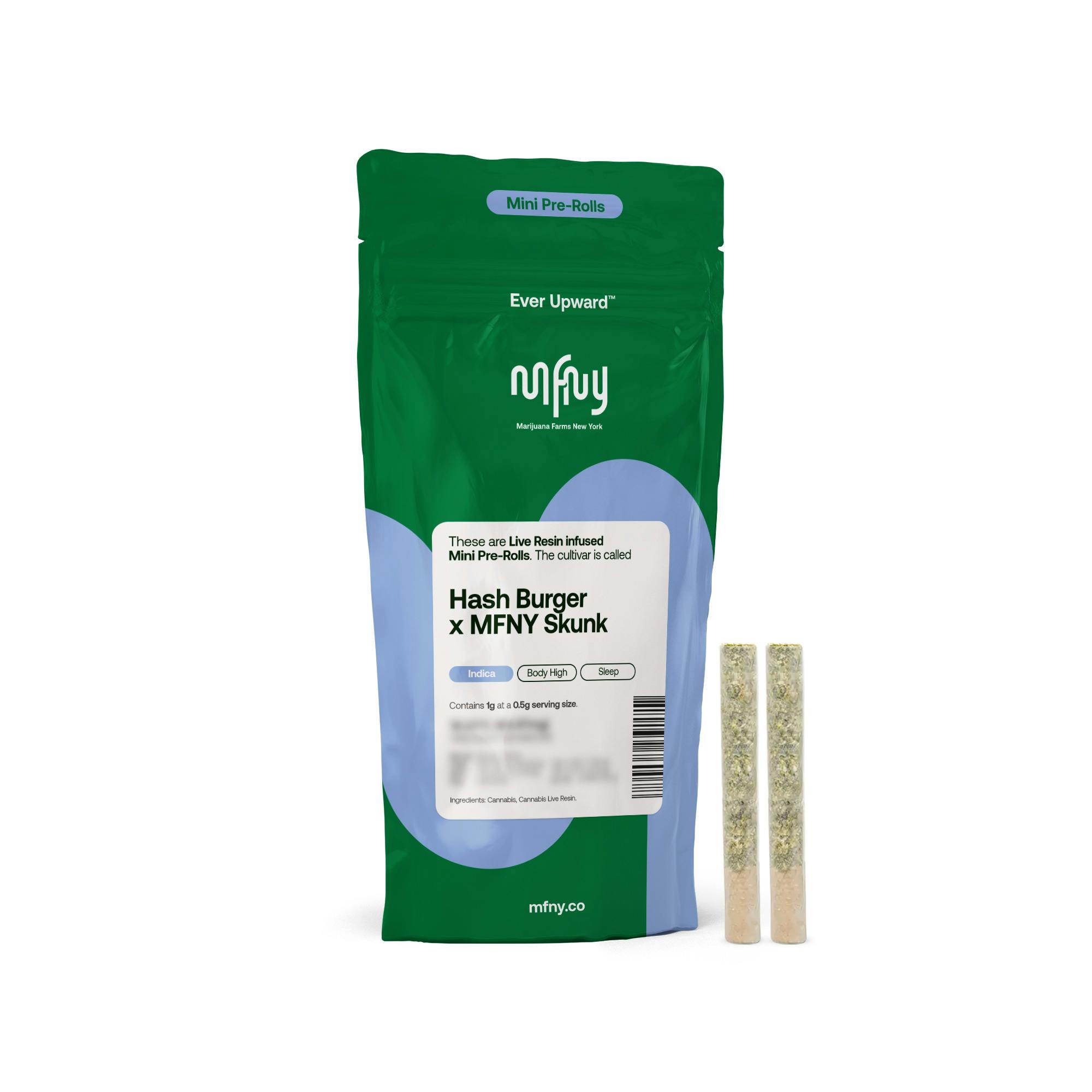 Photograph of product: MFNY | Live Resin Infused Preroll 2 Pack | au chocolat Burger x MFNY Skunk