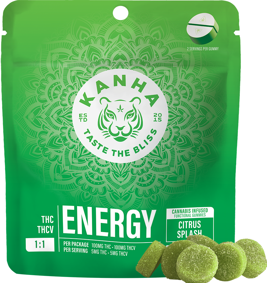 Photograph of product: Energy Citrus | 1:1 THC:THCv Nano Gummies | 10pk of 10mg*