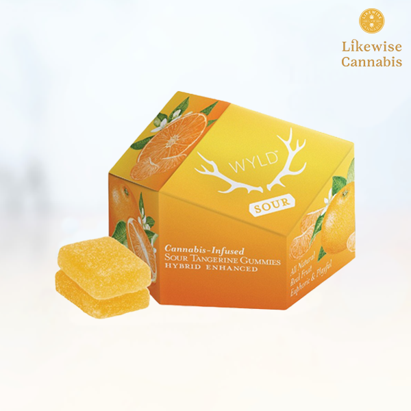 Photograph of product: 10-PACK 100MG SOUR TANGERINE HYBRID GUMMIES - WYLD