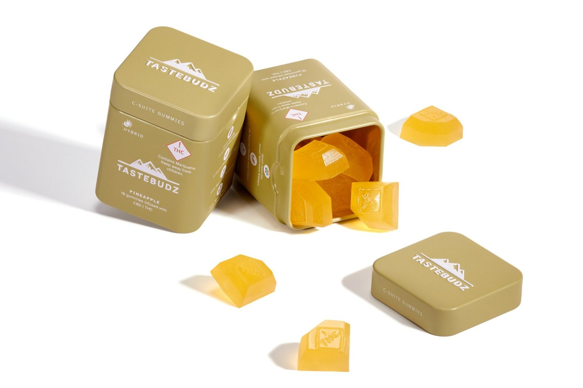 Photograph of product: Tastebudz - Gummies - Pineapple TH-oui:CBD 1:1