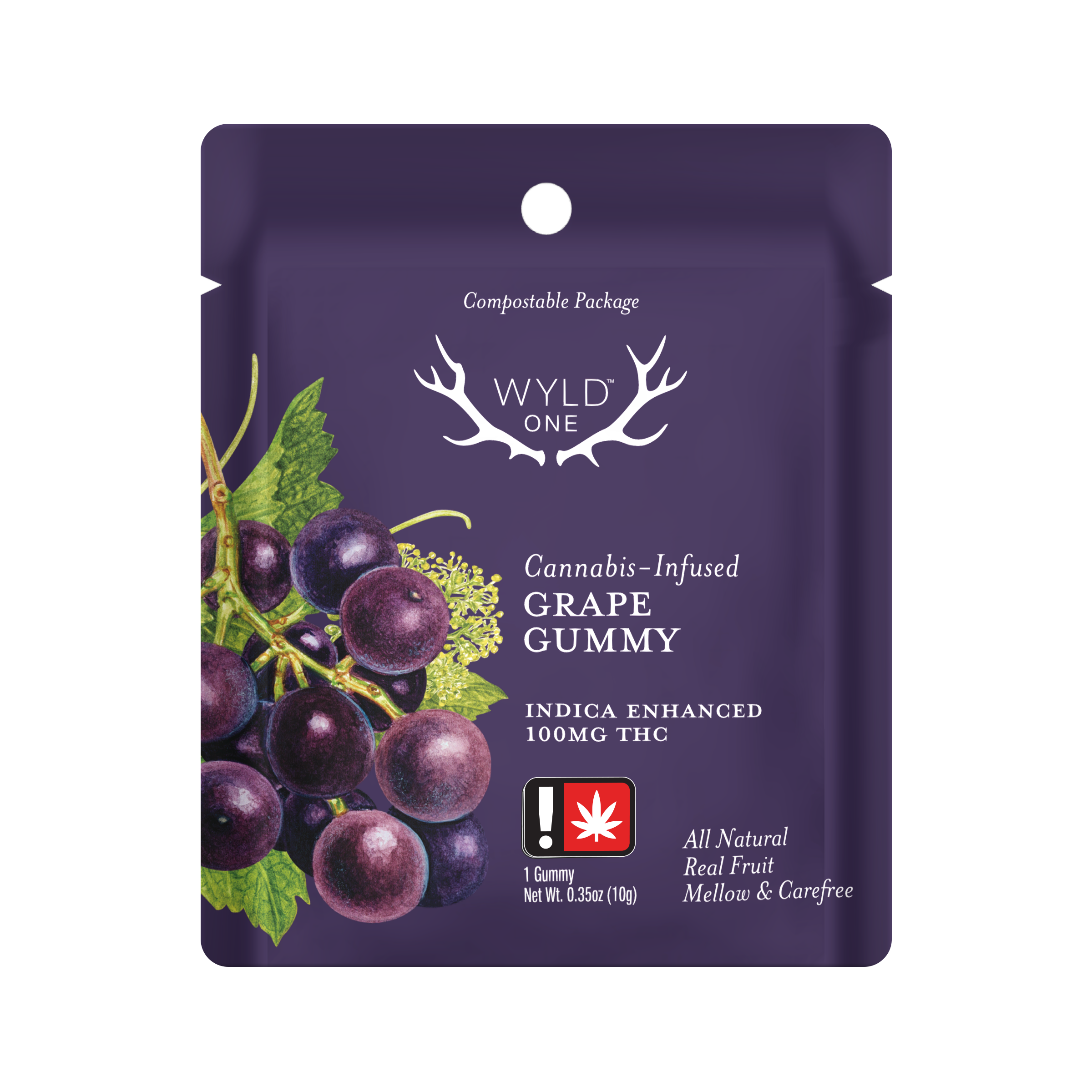 Photograph of product: Wyld One | Grape | 100mg | Oui'd | Gummy