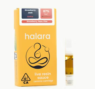 Photograph of product: Halara - Strawberry Jack - Sativa - Live Resin Sauce Cartridge