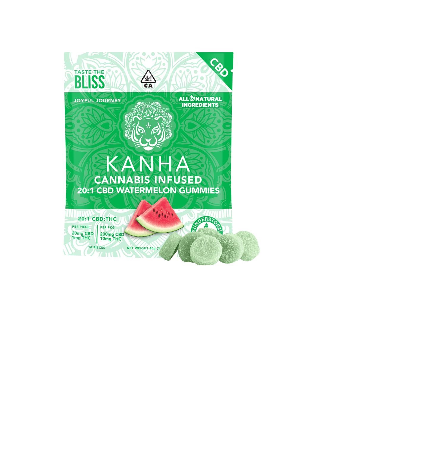 Photograph of product: KANHA TREATS 20:1 CBD WATERMELON