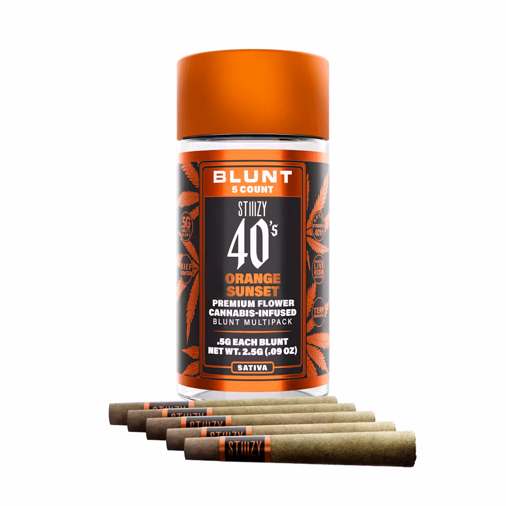 Photograph of product: 40S | ORANGE SUNSET MINI BLUNTS | 5PK | 2.5G | Oui'd