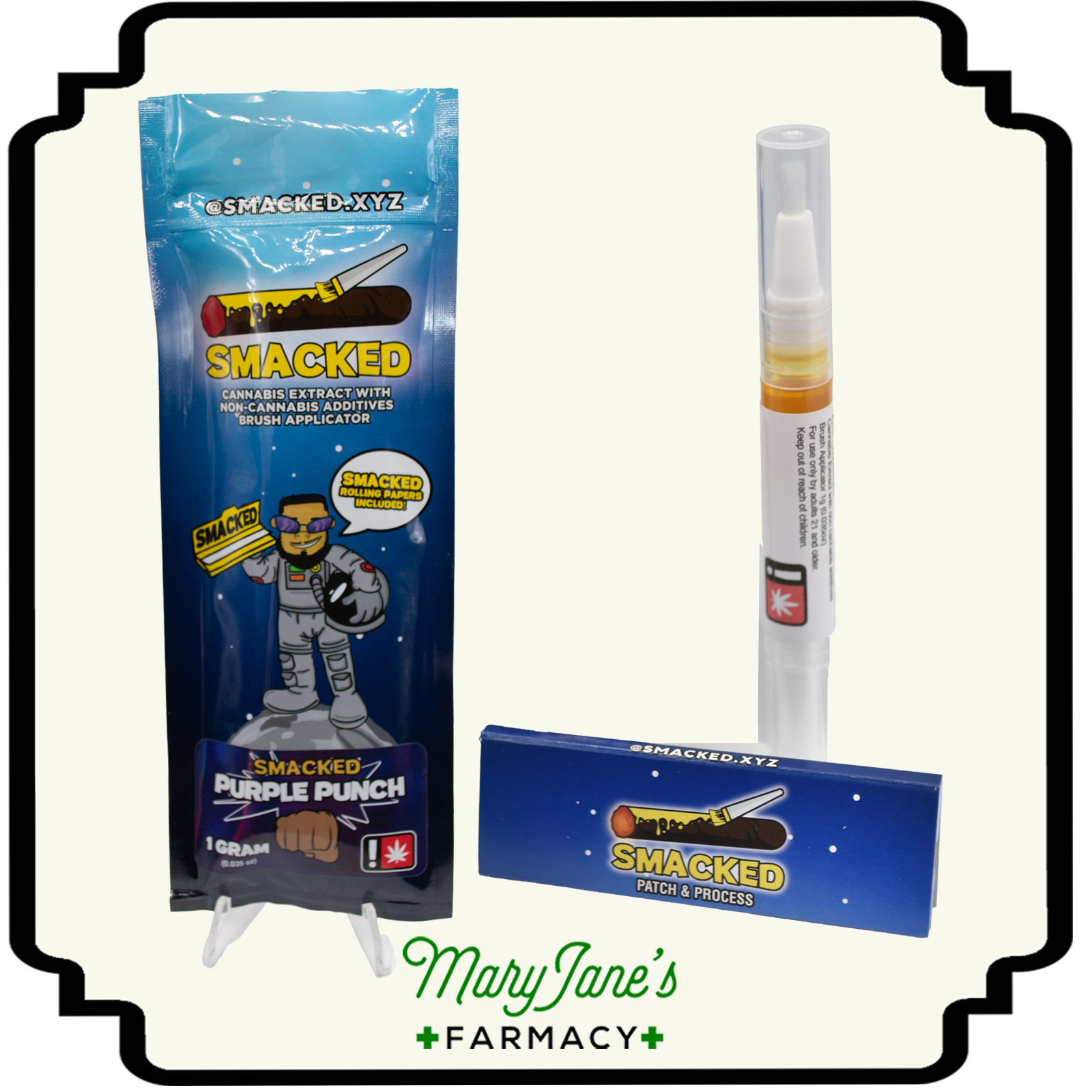 Photograph of product: Purple Punch Flavored Brush Applicator with Papers | 1g