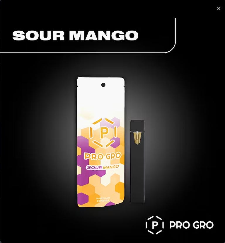 Photograph of product: Pro Gro- Sour Mango- Disposable- 1G
