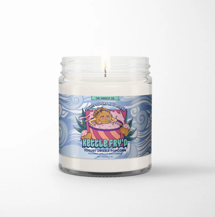 Photograph of product: Kettle Fryd Odor Killing Candle - Gourmet Popcorn w/ Yogurt Clusters - The Modest Co.