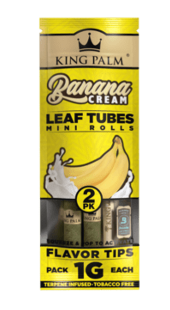 Photograph of product: King Palm Mini Leaf Rolls - Banana Cream 2pk