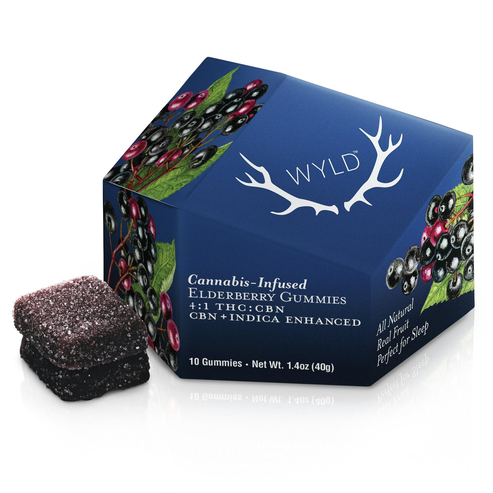 Photograph of product: Wyld Elderberry 4:1 200mg THC/50mg CBN Gummies Rec