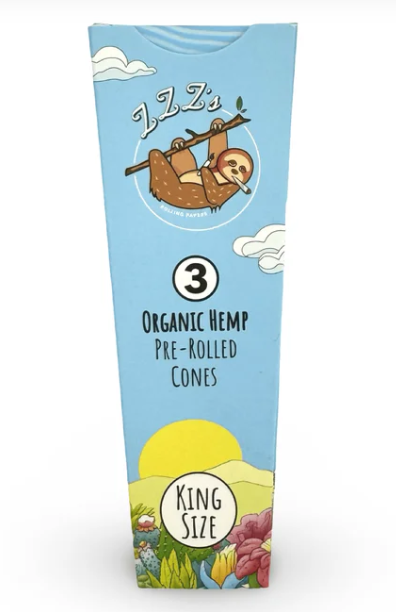 Photograph of product: King Size 3pk Cones - "Stoner Sloth"