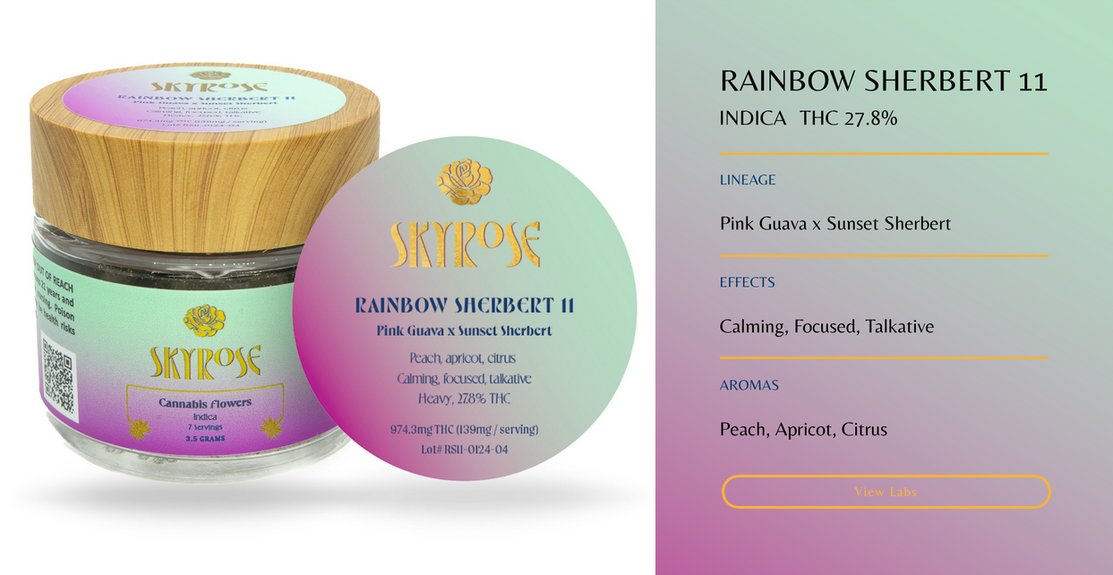 Photograph of Product: SkyRose - Rainbow Sherbert 11 - Flower - 3.5g