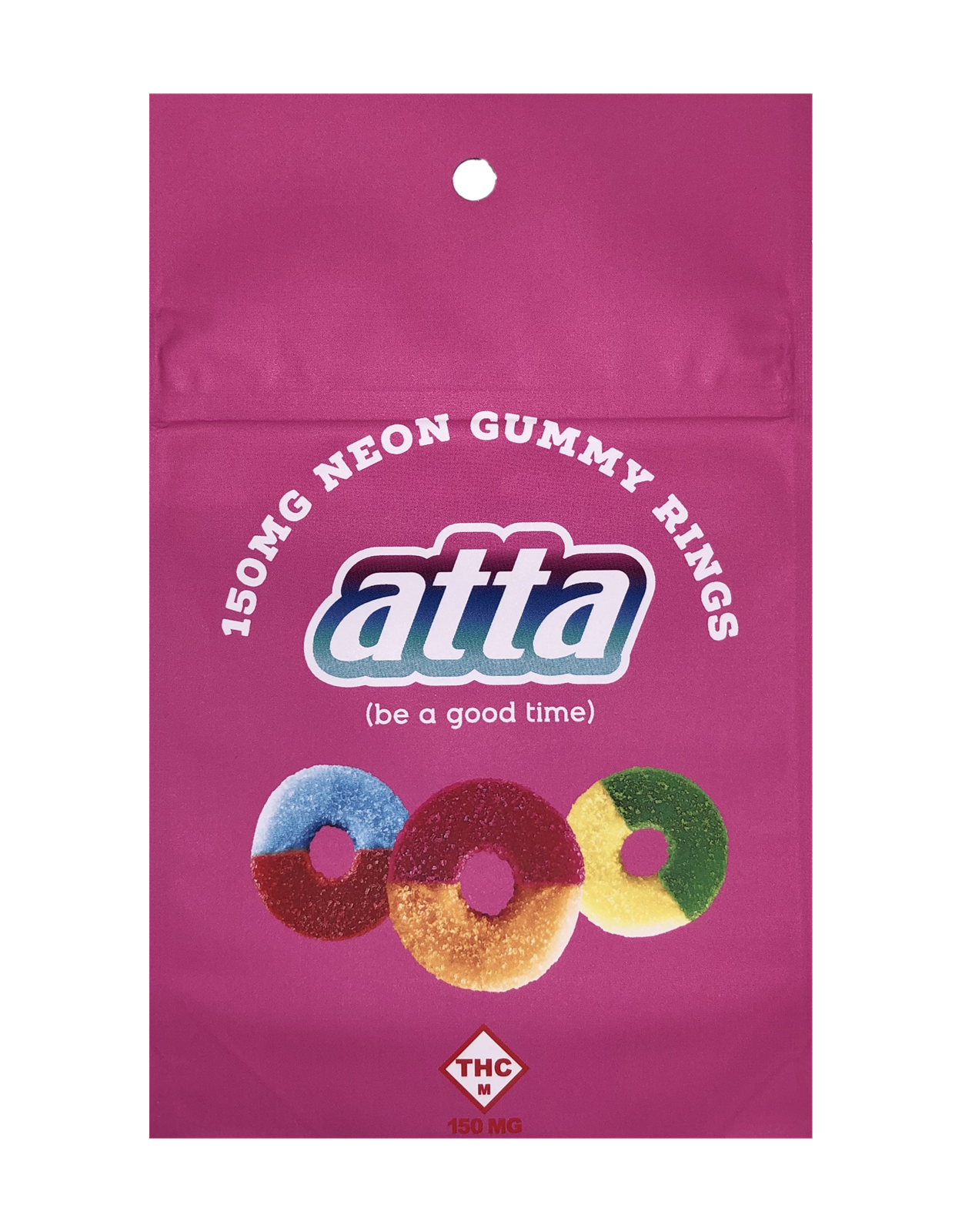 Photograph of product: Atta | Neon Gummy Rings | 150mg (6pk)