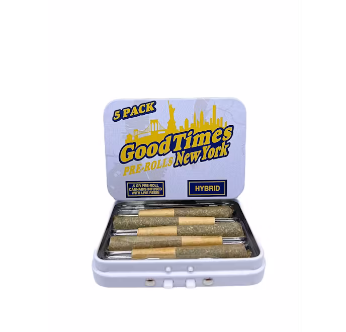 Photograph of product: Good Times | 3.75g Infused Pre-Roll 5 Pack | Sour Skittles