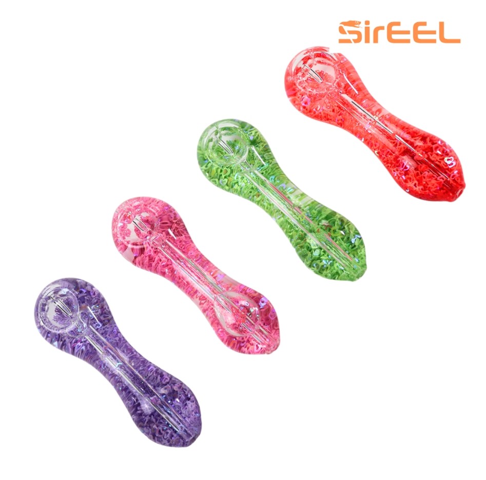 Photograph of product: SIREEL Freezable Spoon Pipe: Glitter Hearts