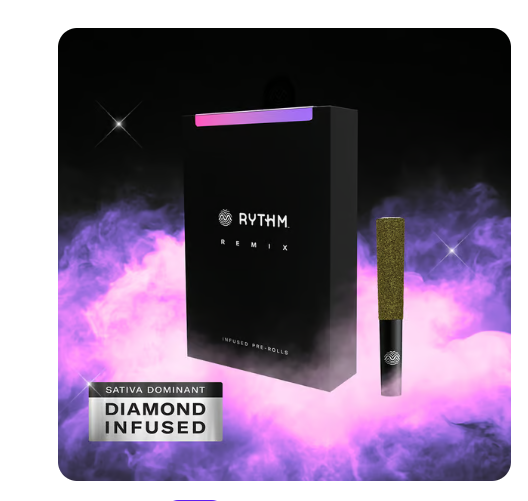 Photograph of product: RYTHM REMIX DURBAN POISON 5PK INFUSED PRE-ROLLS 2.5G