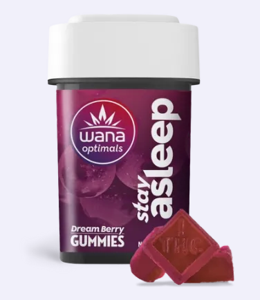 Photograph of product: Wana | Optimal Gummies |  - 100mg | 1:0.5:0.5:2 | THC:CBN:CBG:CBD | Stay Asleep