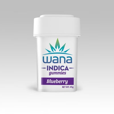 Photograph of product: WANA Gummies 100mg: Sour Blueberry Indica 10pc